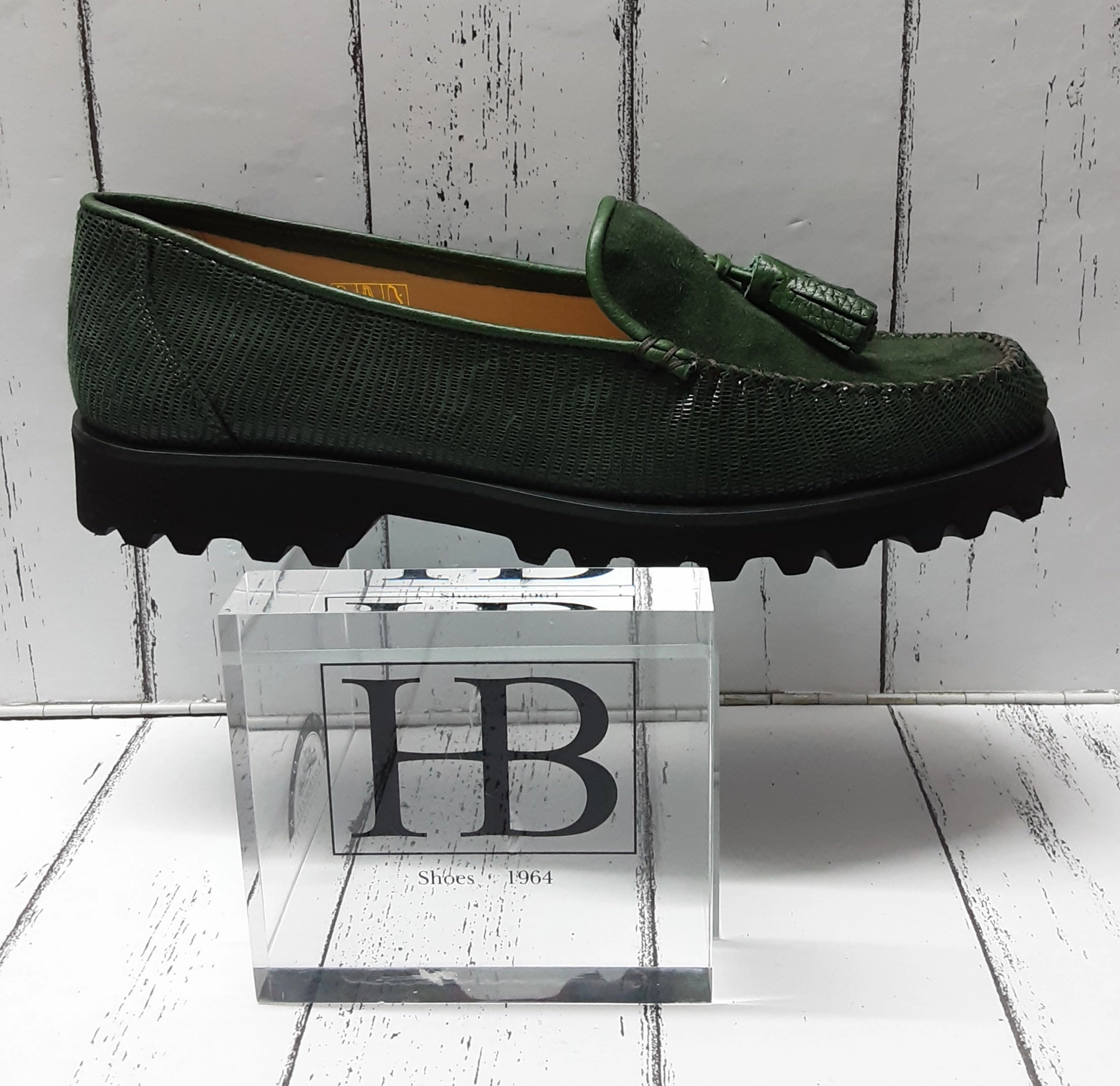 Larroude Loafers HB Italia - 544 - LOAFER - FOREST GREEN Varanus Suede Nappa - 7952