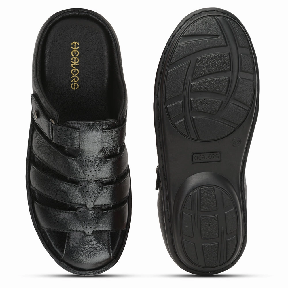 Healers Formal Sandal For Men (Black) ER-54 By Liberty Cheap Slippers Near Me