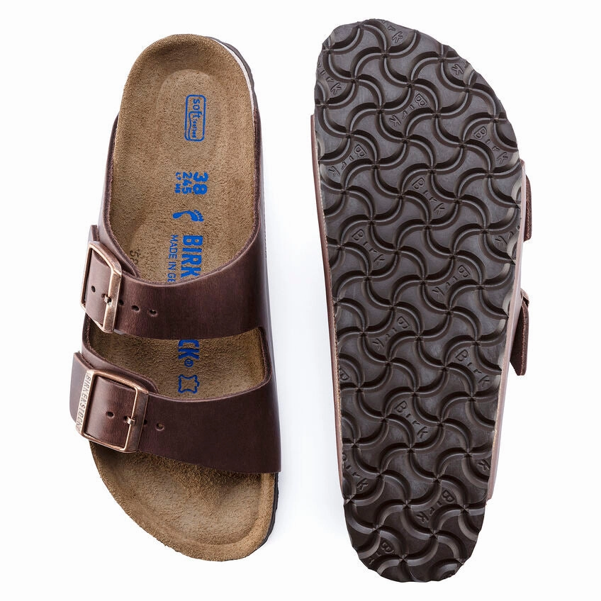 'Birkenstock' Men's Arizona Oiled Leather Soft Bed Sandal - Habana Summer Dress Sandals