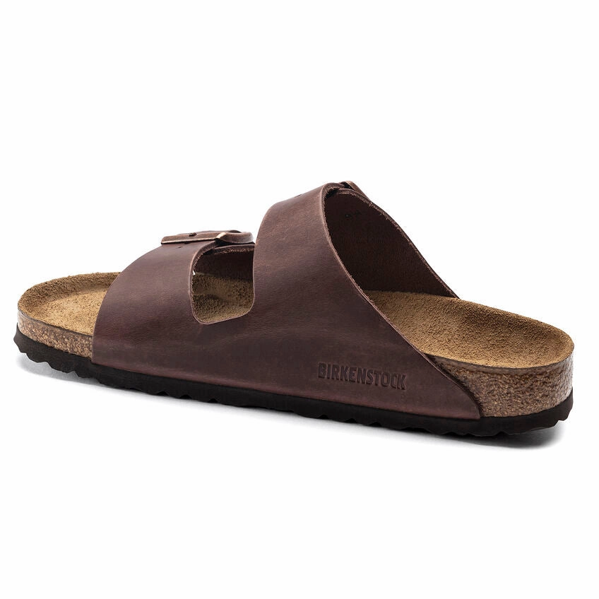 Dress Sandals With Arch Support 'Birkenstock' Men's Arizona Oiled Leather Soft Bed Sandal - Habana