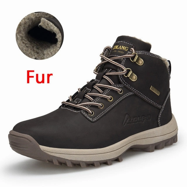 Crystal Shoes VMUKSAN Brand Men Boots Big Size 39-47 Men Winter Boots Lace-Up Casual Ankle Snow Boots Mens Fashion Sneakers Work Shoes Man