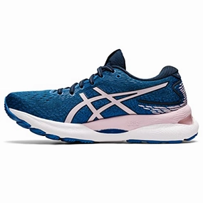 ASICS Women's Gel-Nimbus 24 Running Shoes, 9, French Blue/Barely Rose Asics Versablast 3 Running Shoe