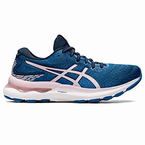 ASICS Women's Gel-Nimbus 24 Running Shoes, 9, French Blue/Barely Rose Best Asics Shoes For Gym Training