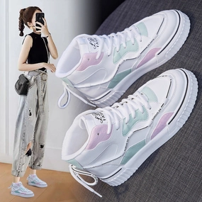 Folding Flats Shoes High Top White Shoes Women Flat Running Shoes Women