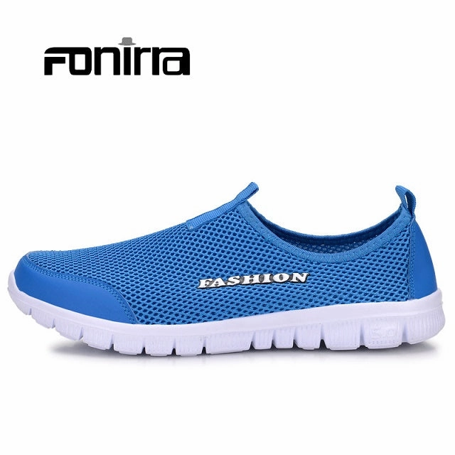 FONIRRA Men Casual Shoes 2017 New Summer Breathable Mesh Casual Shoes Size 34-46 Slip On Soft Men's Loafers Outdoors Shoes 131 Fun Flat Shoes
