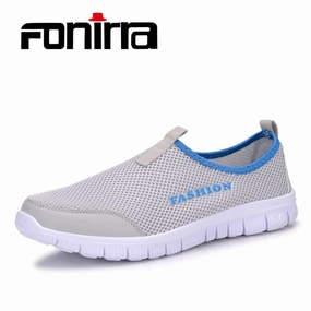 FONIRRA Men Casual Shoes 2017 New Summer Breathable Mesh Casual Shoes Size 34-46 Slip On Soft Men's Loafers Outdoors Shoes 131 Winter Cycling Shoes Flat Pedals