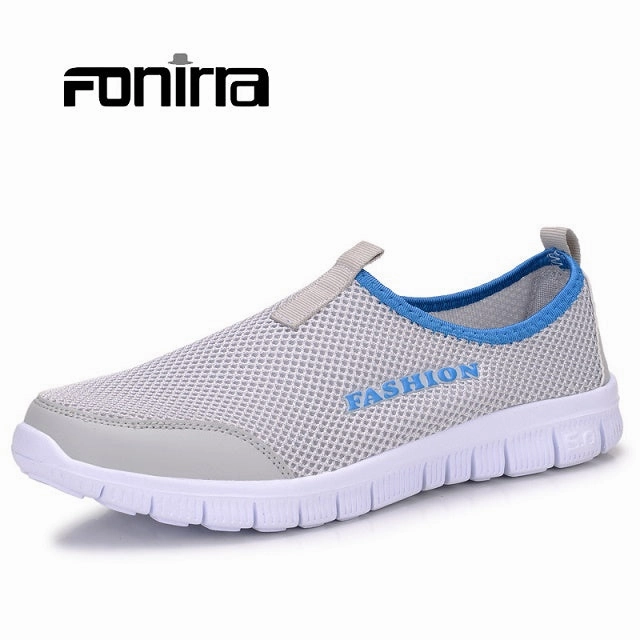 FONIRRA Men Casual Shoes 2017 New Summer Breathable Mesh Casual Shoes Size 34-46 Slip On Soft Men's Loafers Outdoors Shoes 131 Jellypop Flat Shoes