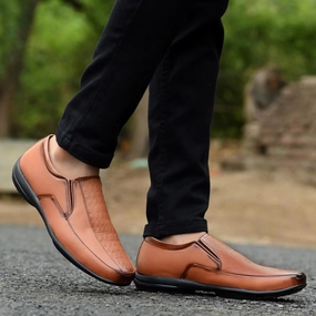 Designer Chunky Loafers Loafers Tan Formal Synthetic Slip-on Leather Loafer