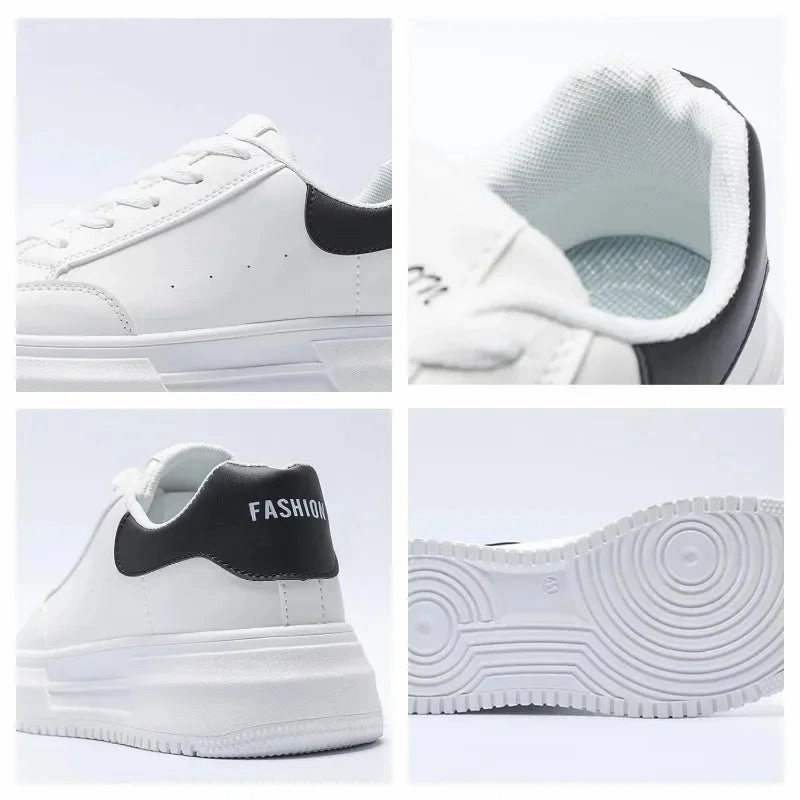 Flat White Wedding Shoes 2024 Leather Men White Flat Casual Shoes Lightweight Sneakers Breathable Sports Shoes Shoes for Men Tenis Shoe Zapatillas Hombre