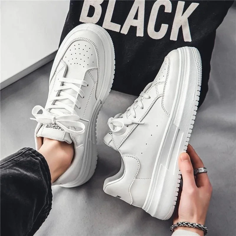 Mary Jane Style Flat Shoes 2024 Leather Men White Flat Casual Shoes Lightweight Sneakers Breathable Sports Shoes Shoes for Men Tenis Shoe Zapatillas Hombre