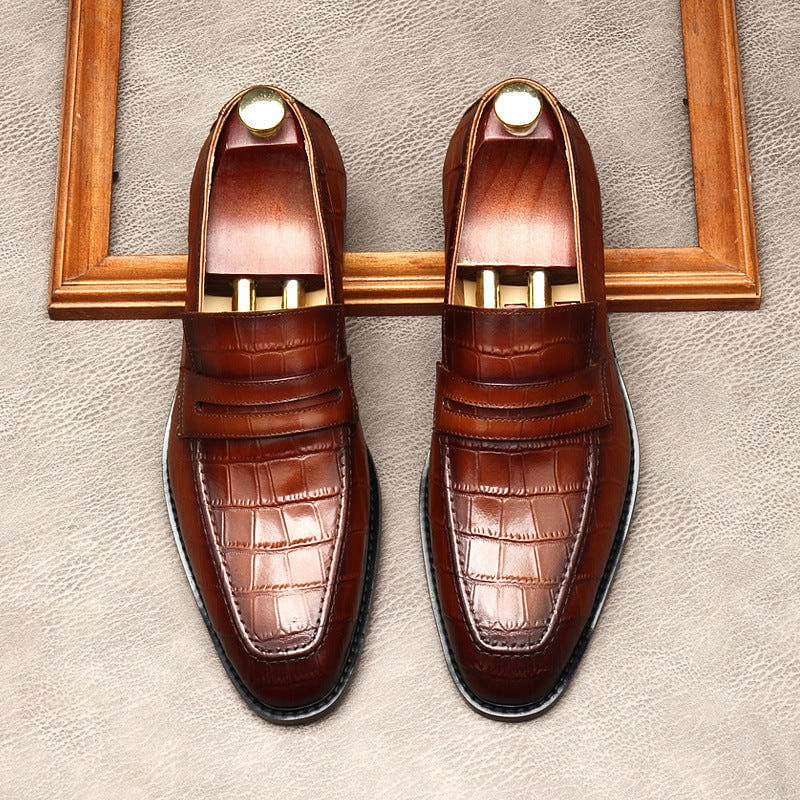 il Milanino - Elegant leather alligator print Loafers (Crocodile pattern) Zerøgrand Remastered Penny Loafers