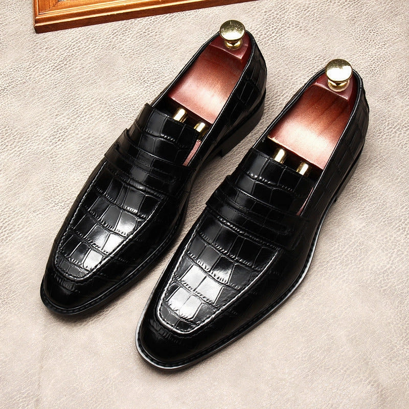 il Milanino - Elegant leather alligator print Loafers (Crocodile pattern) Loafers With Suits