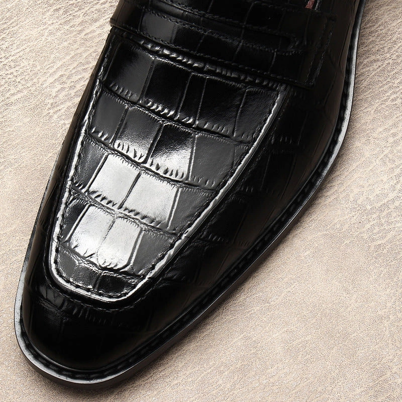 Leather Loafers Women il Milanino - Elegant leather alligator print Loafers (Crocodile pattern)