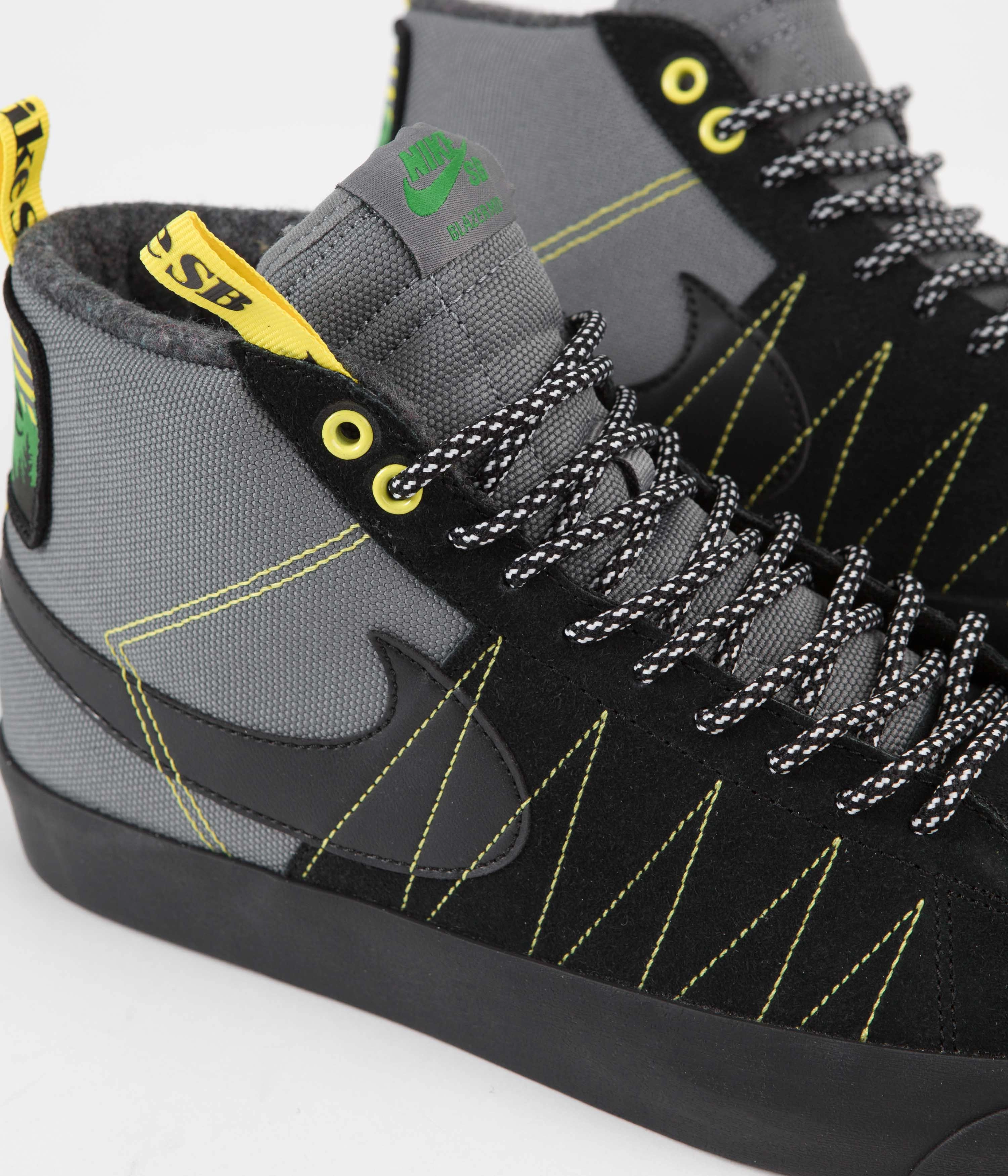 Asics Tennis Shoes For Plantar Fasciitis Nike SB Blazer Mid Premium Shoes - Cool Grey / Black - White - Yellow Strike