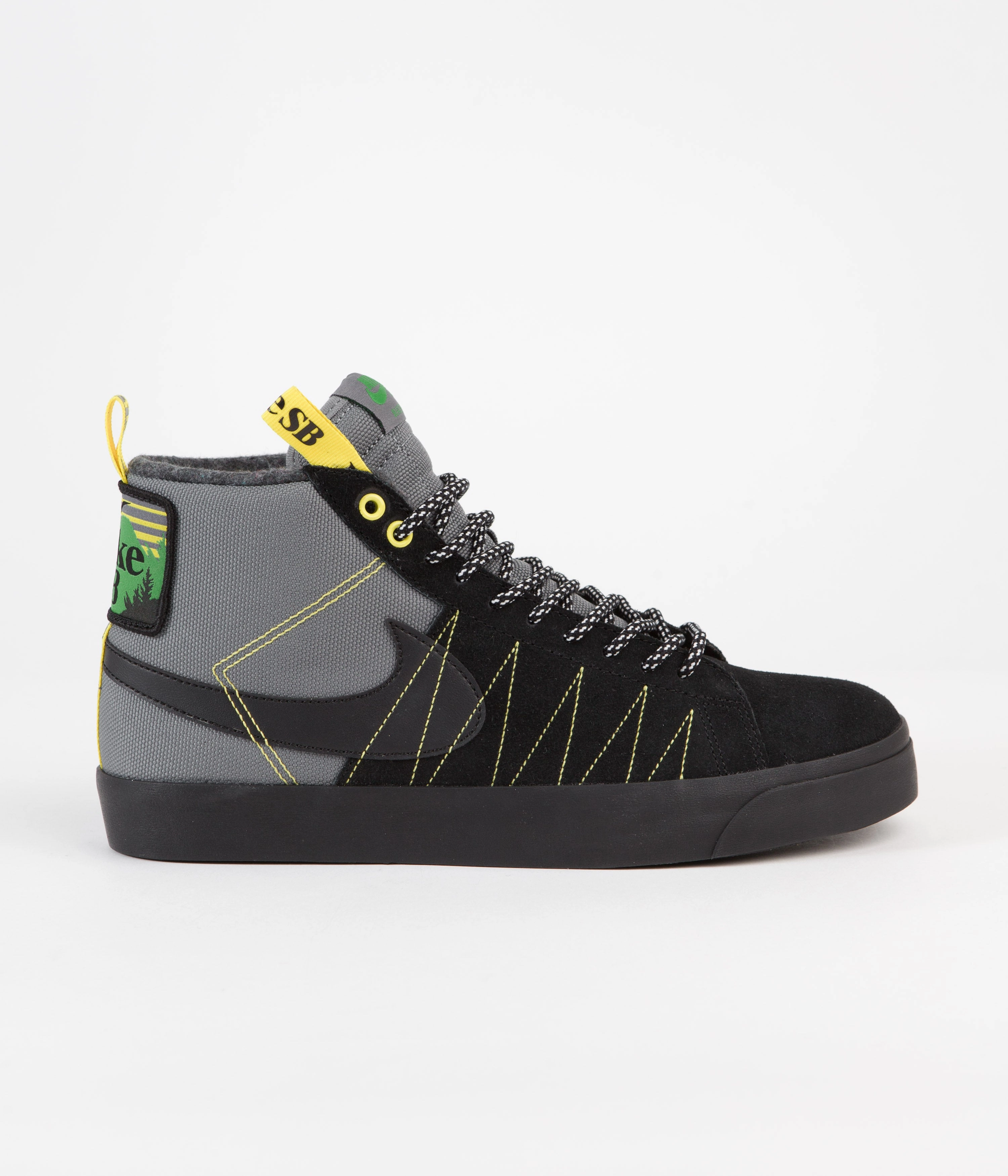 Nike SB Blazer Mid Premium Shoes - Cool Grey / Black - White - Yellow Strike Asics Shoes Gel Lyte V