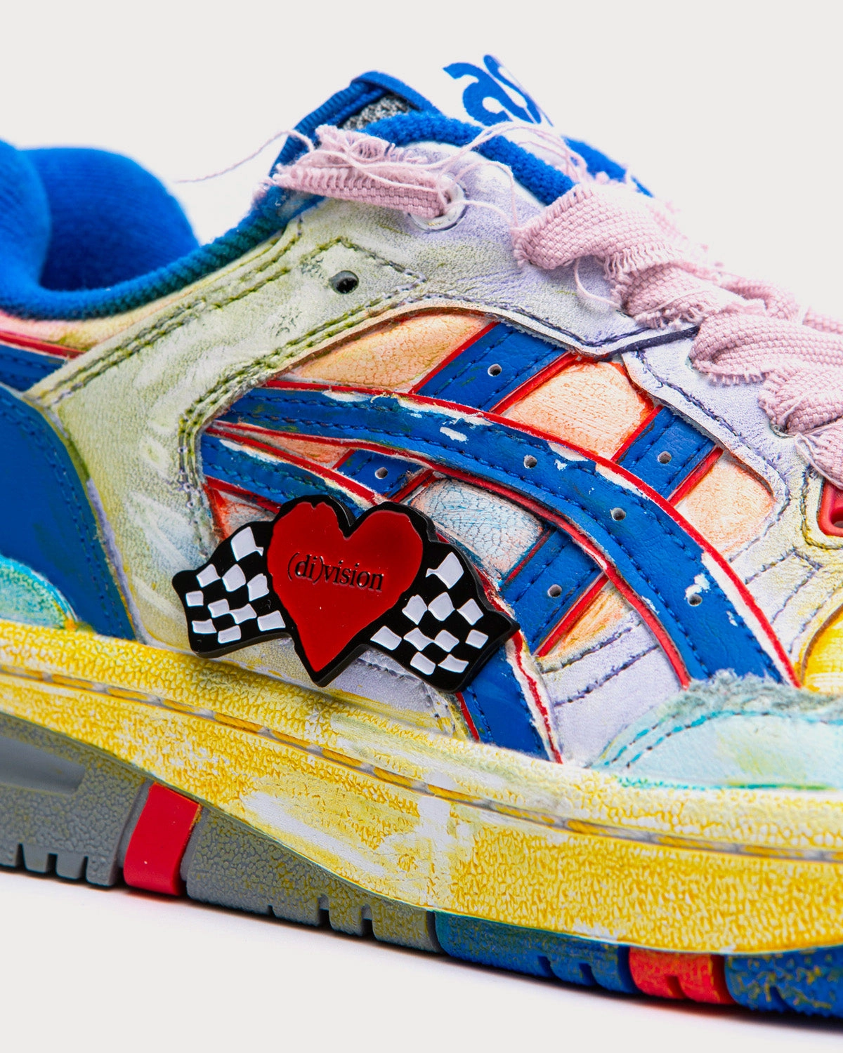 Asics Tiger Volleyball Shoes EX89 Rainbow / Pink / Blue Low Top Sneakers