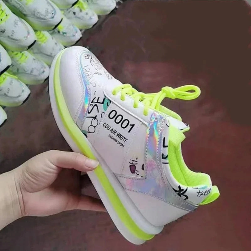 Difference Between Sneakers And Tennis Shoes Women's Running Platform Sneakers - Thick Bottom, Casual Vulcanized Shoes, Orange, Sizes up to 43