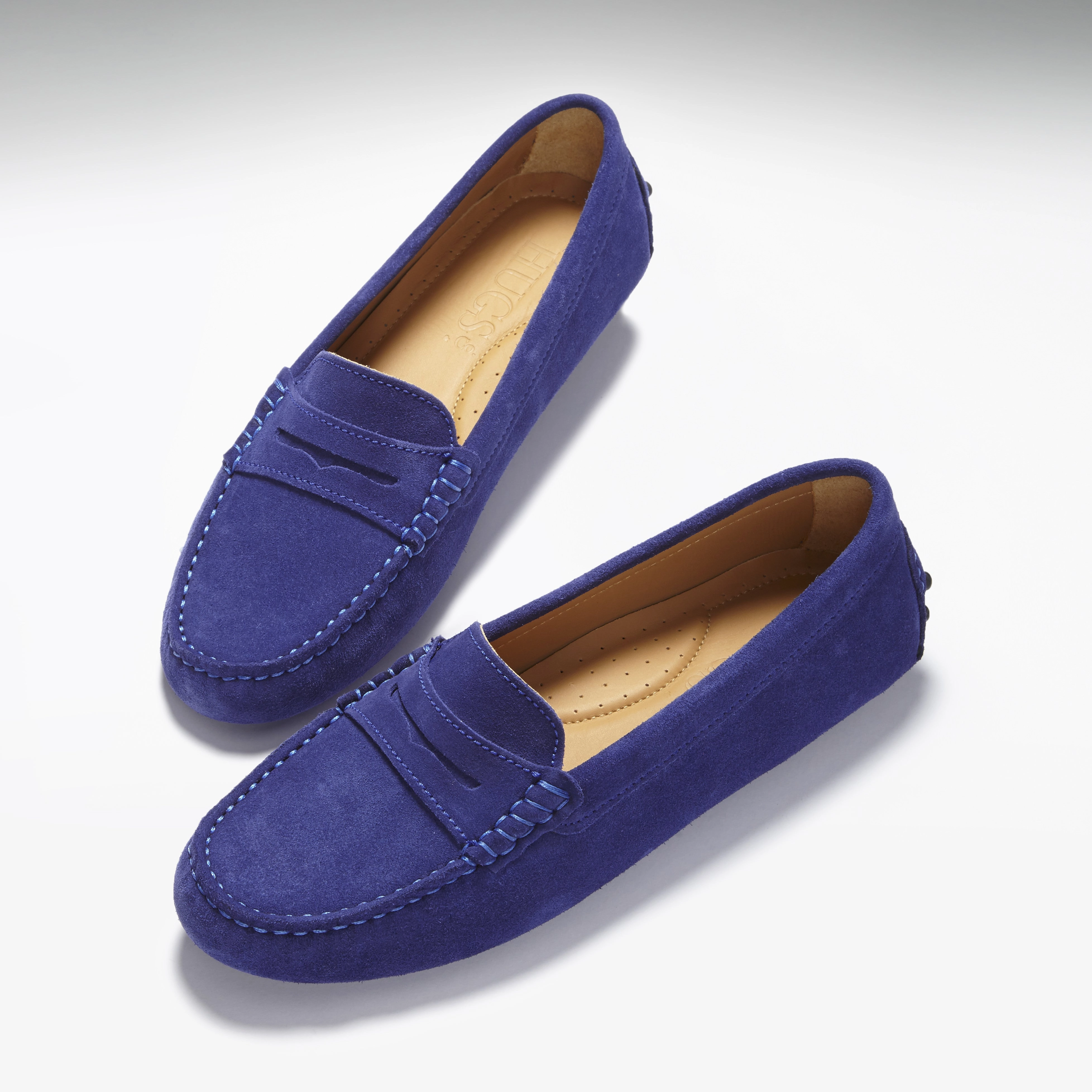 Women's Penny Driving Loafers, ink blue suede Loafers Scarosso