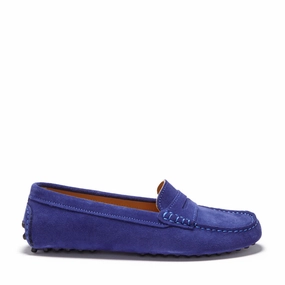 Women's Penny Driving Loafers, ink blue suede Loafers Beach
