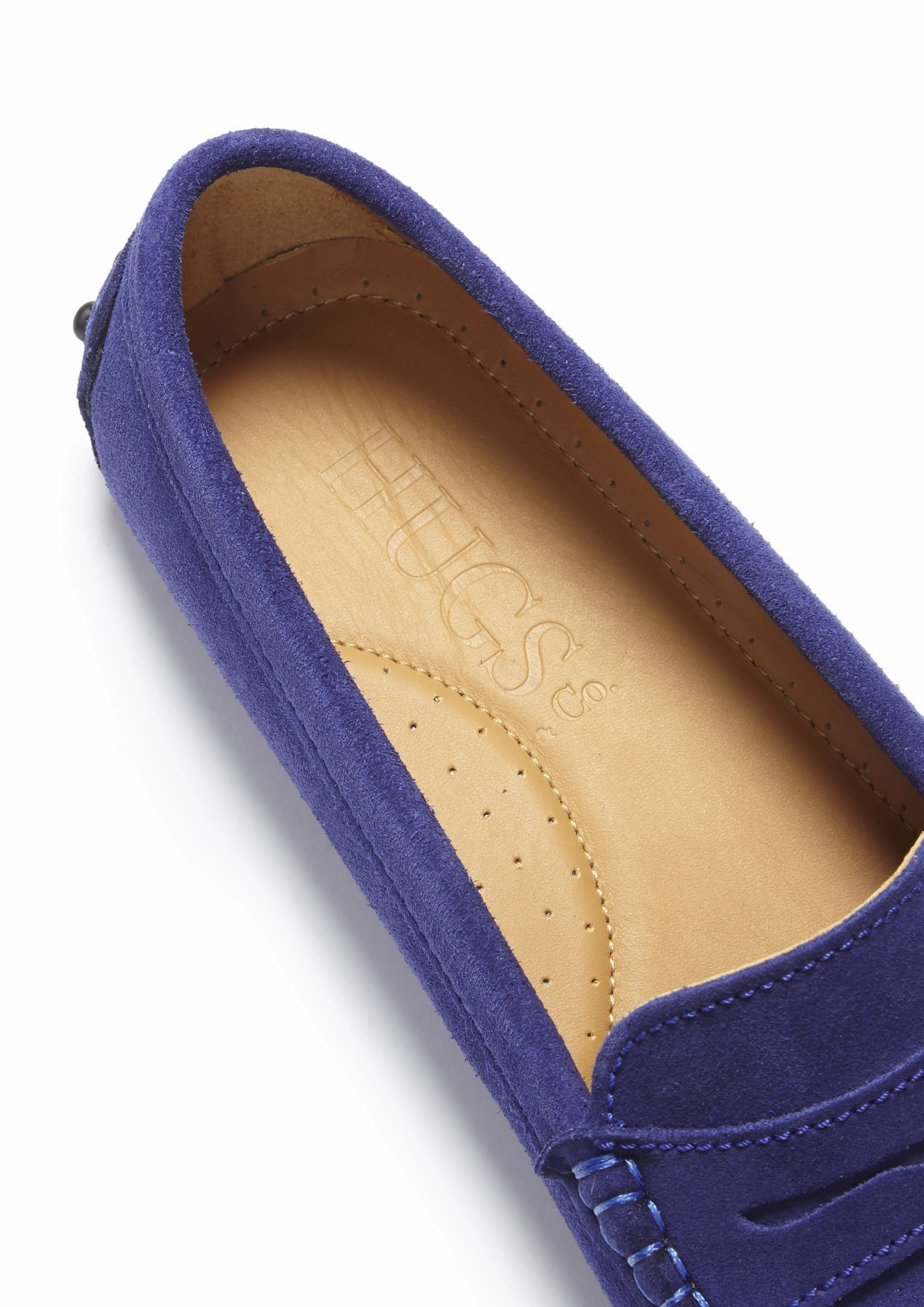 Women's Penny Driving Loafers, ink blue suede Snake Loafers