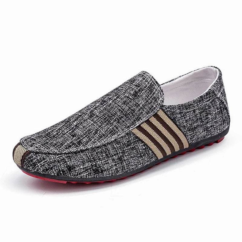 Men's Spring/Summer Casual Breathable Loafers Shoes Silver Flats