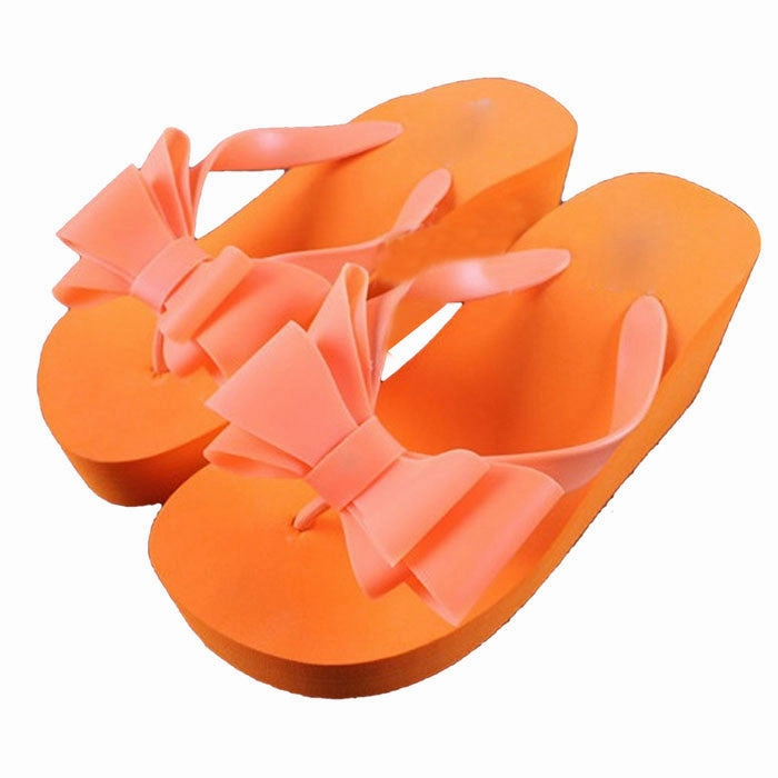 Women Bowknot Sal Platform Wedges Flip Flops Home Slippers Shoes Asda Flip Flops