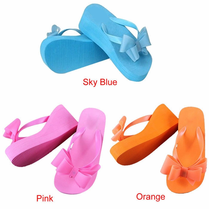 Flip Flops Comparable To Women Bowknot Sal Platform Wedges Flip Flops Home Slippers Shoes