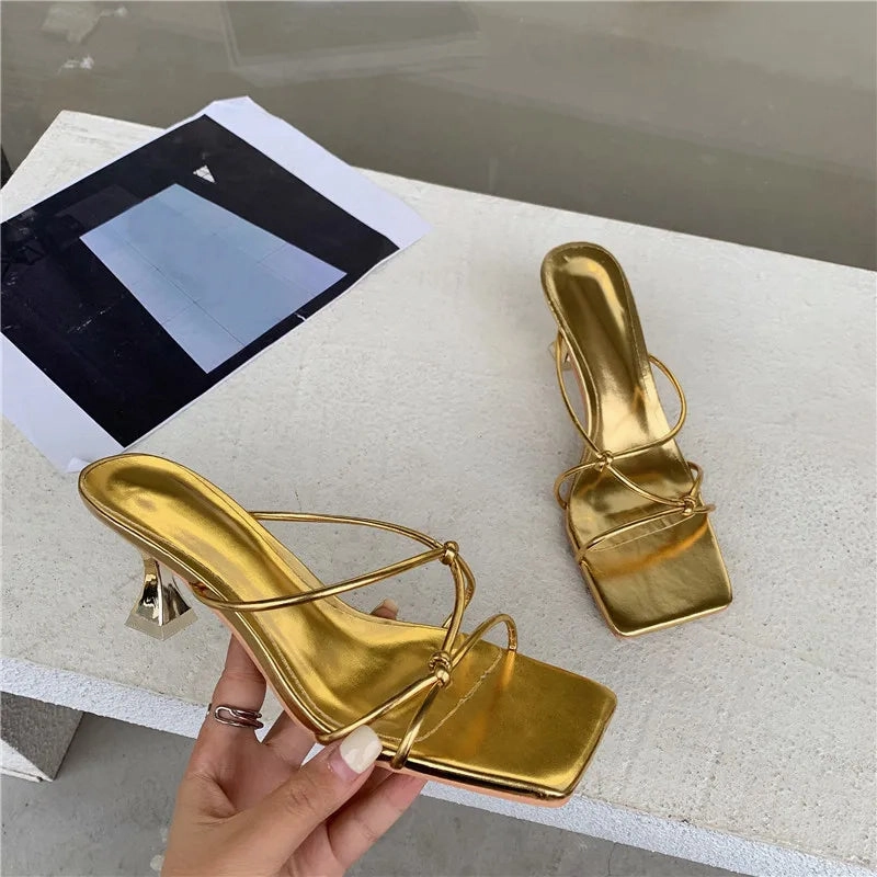 Platform Sandals Flip Flops binfenxie 2024 New Summer Gold Slipper Low Heel Slides Female Peep Toe Square Heel Sandal Vacation Women Flip Flops Mujer Shoes