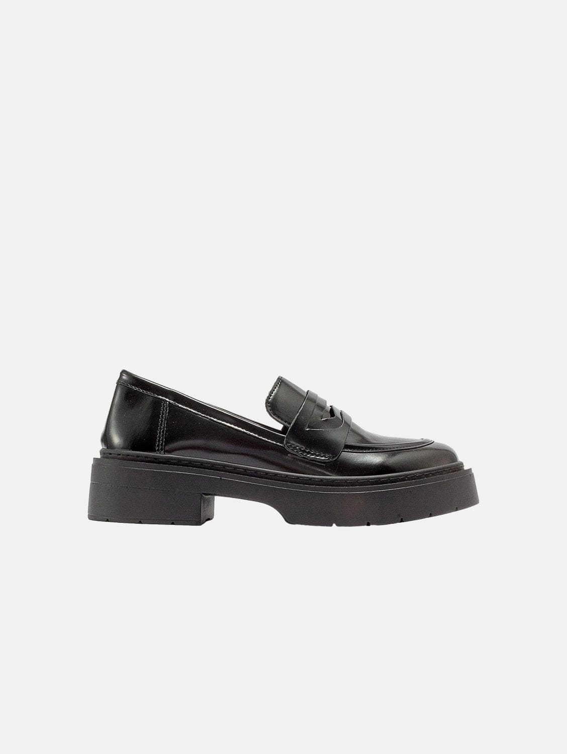 Penny Loafers Cheap Josie Vegan Leather Platform Loafers | Black Patent