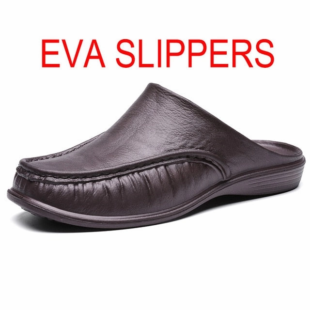 Schnauzer Slippers JUMPMORE Men EVA Shoes Slip On Casual Walking Shoes Men Half Slippers Comfortable Soft Slippers Size40- 47