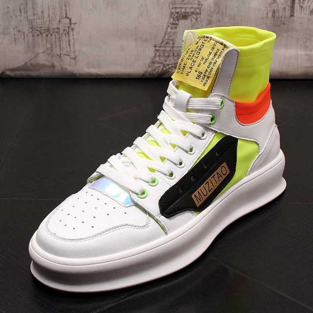 Fashion Designer Mens High tops Casual Shoes flats British Style Man Breathable mixec colors Trending Shoes web celebrity Celine Loafers