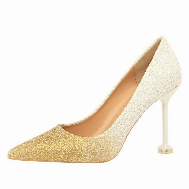 Sequined Cloth Party High Heels women Wedding Shoes Sexy Mr Casual Shoes