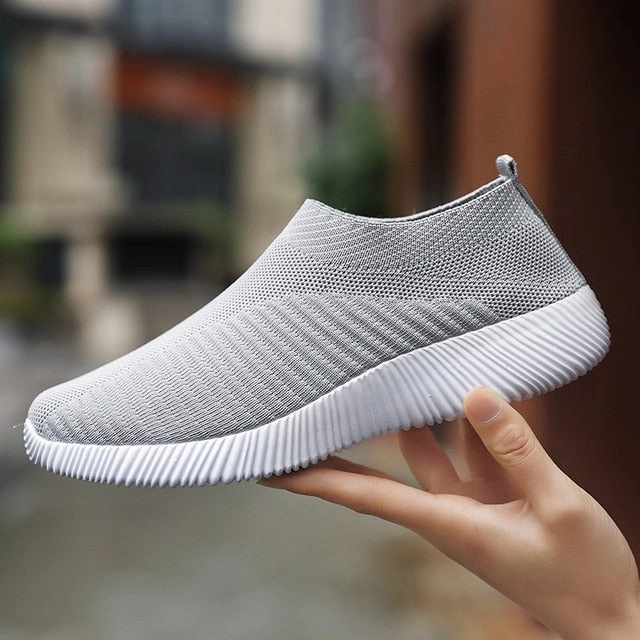 Knitting Sock Vulcanize Air Mesh Flat Sneakers For Women Training Shoes For Casual Wear
