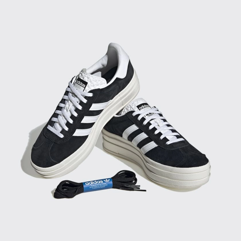 Adidas "Gazelle Bold" Women's Sneakers - Black / Cloud White / Core White Adidas Wide Trail Shoes
