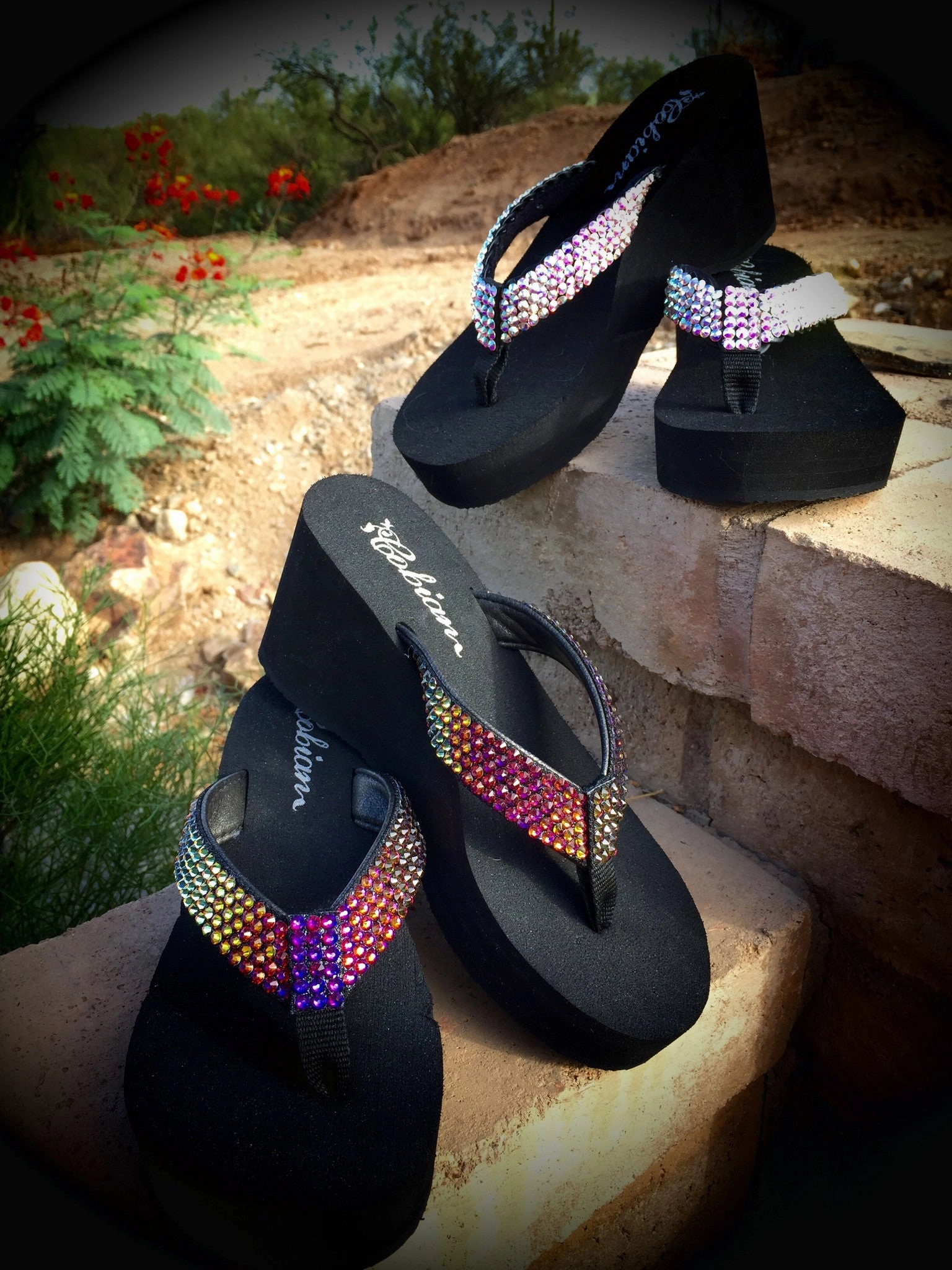 Lava Love's Swarovski Crystal Flip-flop Sandals by Sparkle Steps Laura Ashley Flip Flops