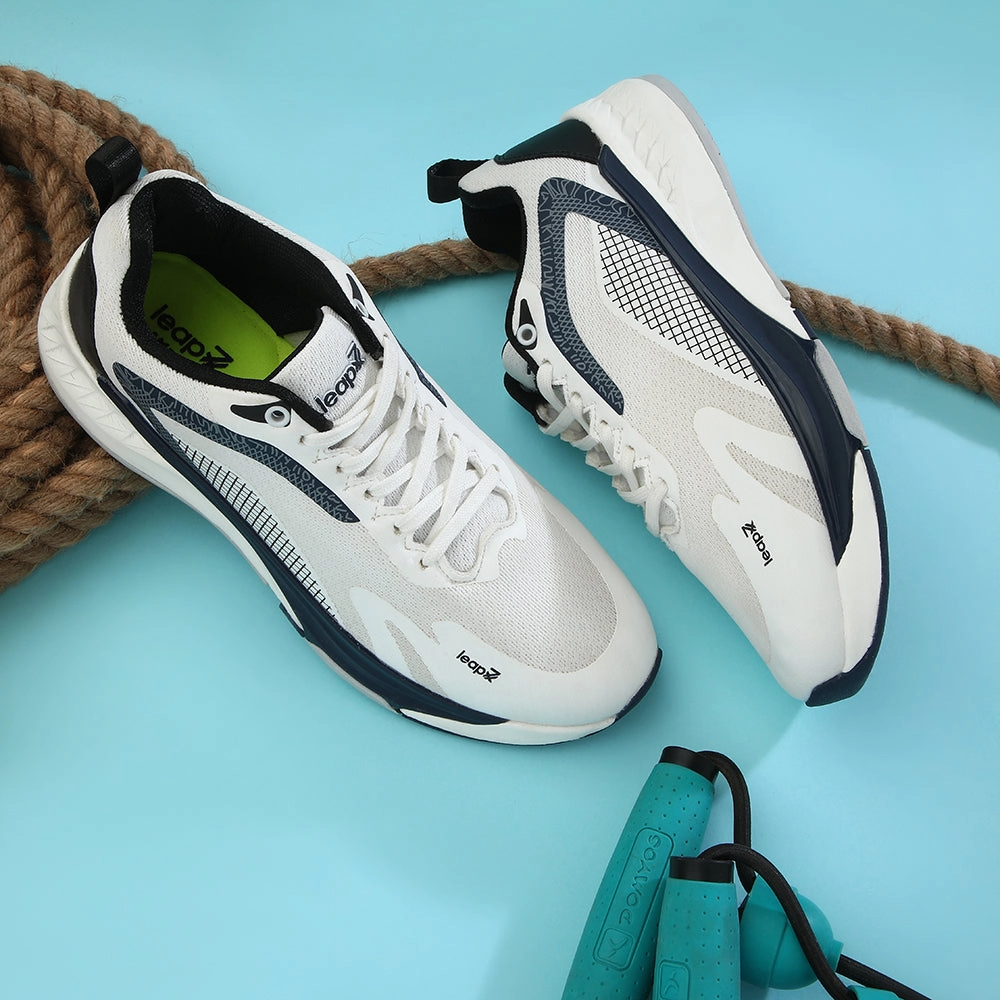 Leap7x Sports White Running Shoes For Mens EVELSTER-E By Liberty Best Running Shoes With Narrow Feet