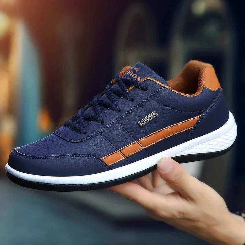 Leather Men Shoes Sneakers Trend Casual Shoe Italian Breathable Leisure Male Sneakers Non-slip Footwear Men Vulcanized Shoes Best Flat Shoes For Squats