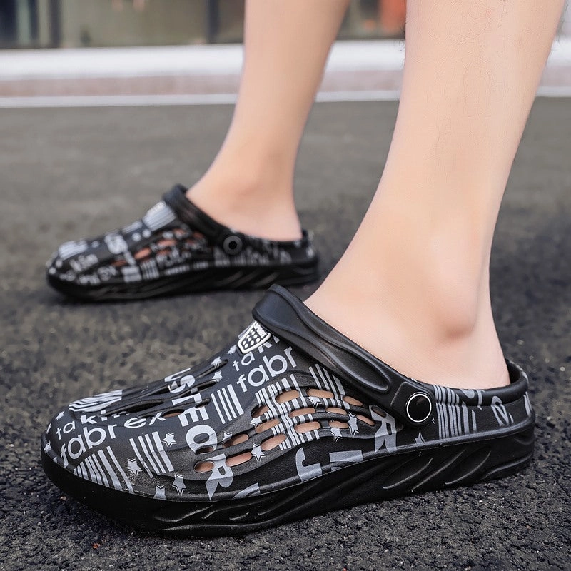 Letter Print Slippers Men Summer Sandals Beach Shoes Lady Slippers Flower