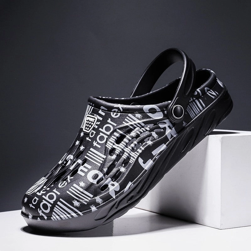 Slippers With Animals Letter Print Slippers Men Summer Sandals Beach Shoes