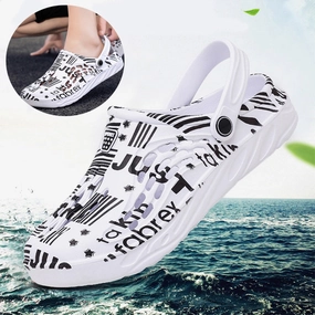 Letter Print Slippers Men Summer Sandals Beach Shoes Gaming Slippers