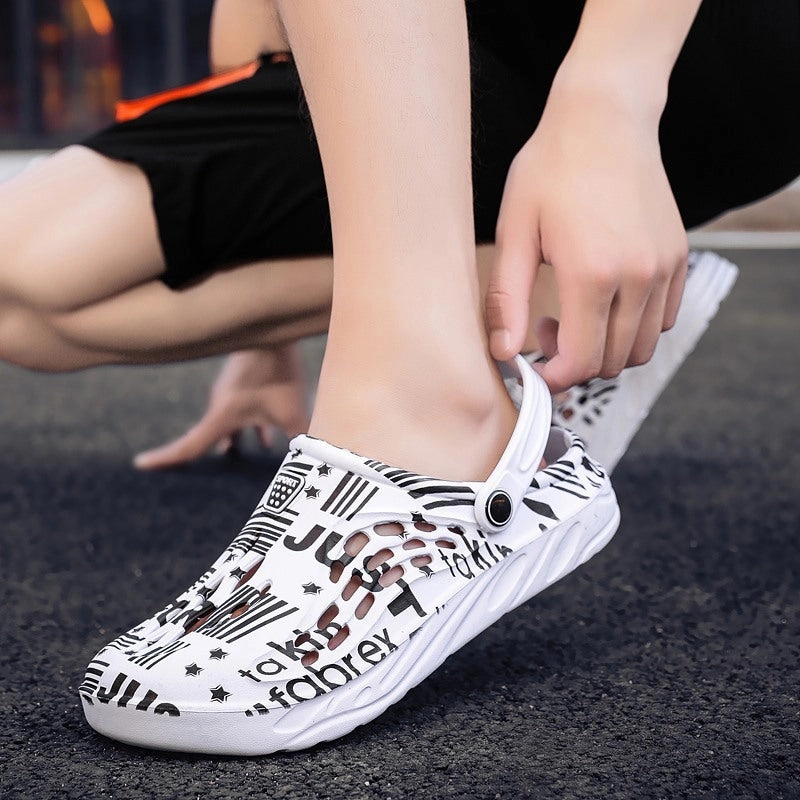 Letter Print Slippers Men Summer Sandals Beach Shoes Mom And Me Slippers
