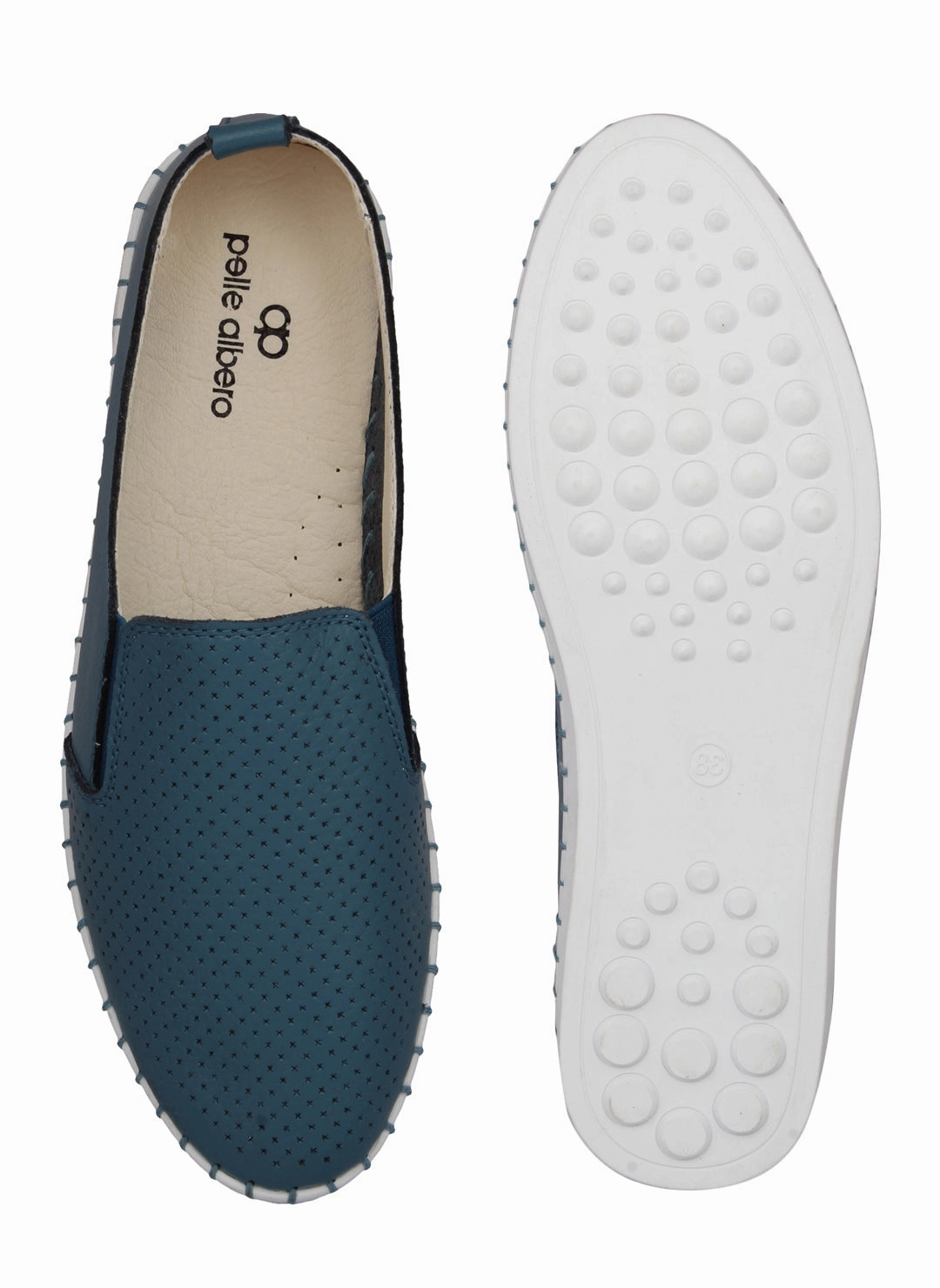 Casual Looking Running Shoes Pelle Albero Blue Women's Slip on Casual Shoe