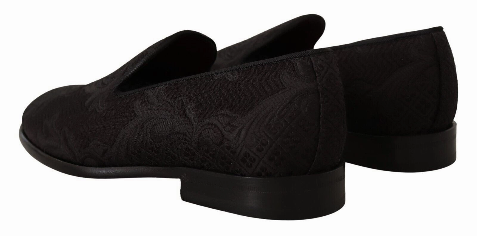 Dolce & Gabbana Black Floral Brocade Slippers Loafers Shoes Michael Jackson Penny Loafers