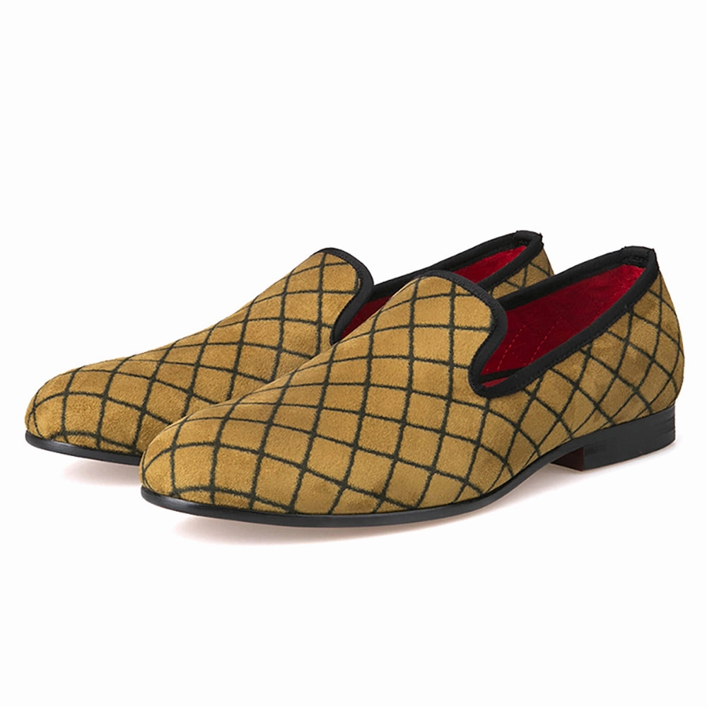 Dansko Shoes For Flat Feet OneDrop Handmade Lattice Men Dress Shoes Velvet Party Wedding Prom Loafers