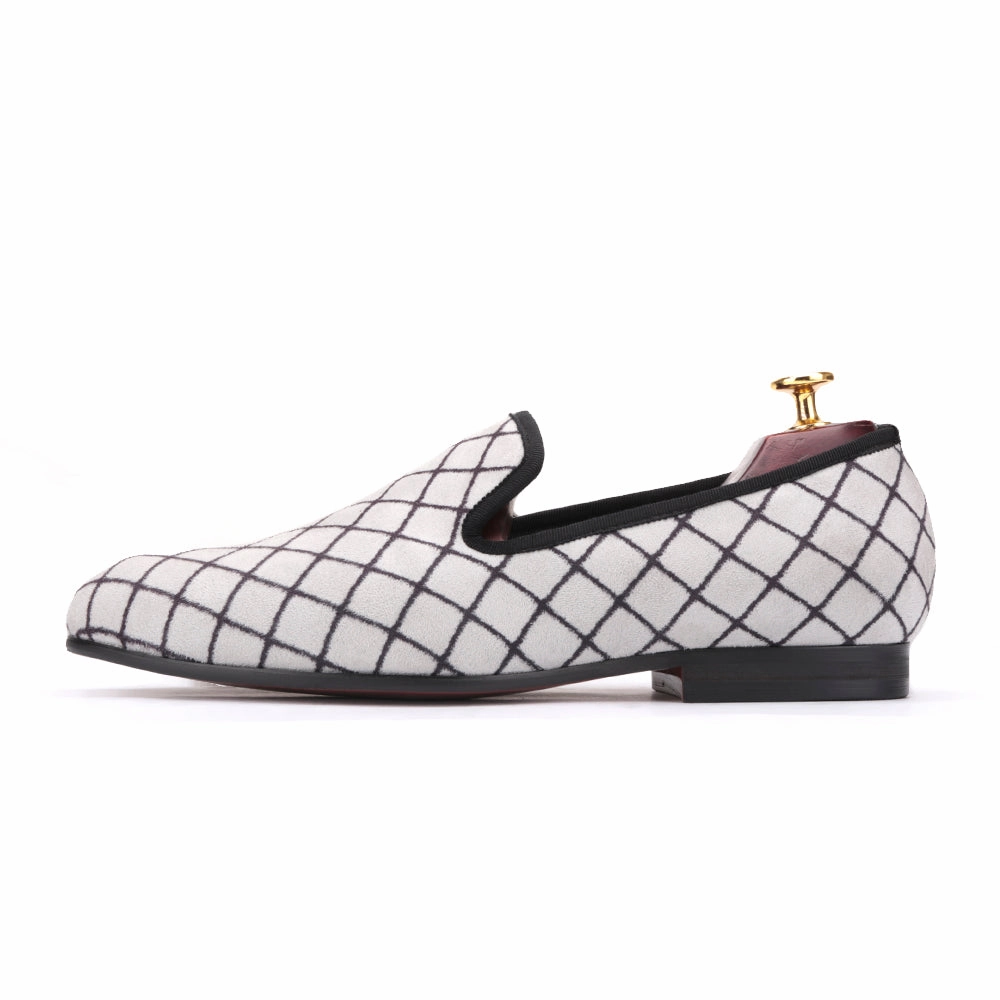 Socks For Flat Shoes OneDrop Handmade Lattice Men Dress Shoes Velvet Party Wedding Prom Loafers