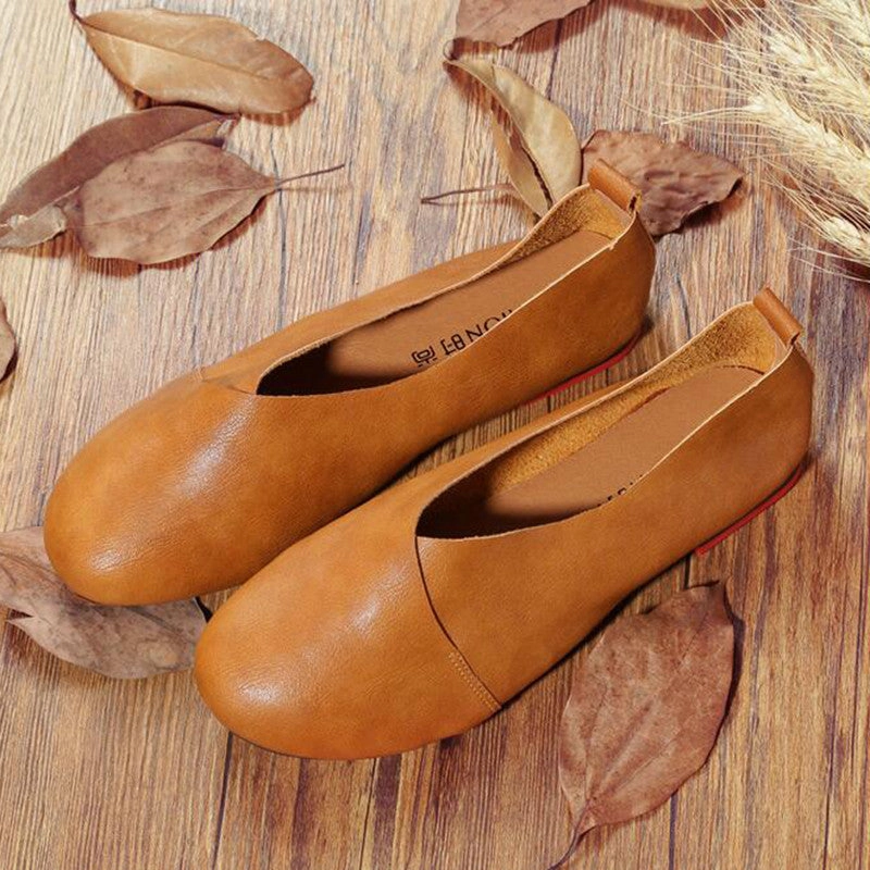 Genuine Leather Handmade Vintage Ladies Shoes Macys Loafers