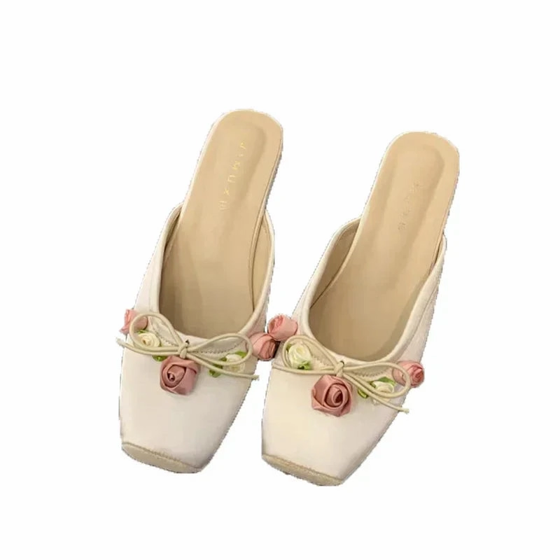 Swiftwater Wave Flip Flops binfenxie  -  Flower Flats Mules Shoes Women Soft Cozy Dress Slippers Shoes 2024 Designer Summer Flip Flops Casual Slides Female Zapatillas