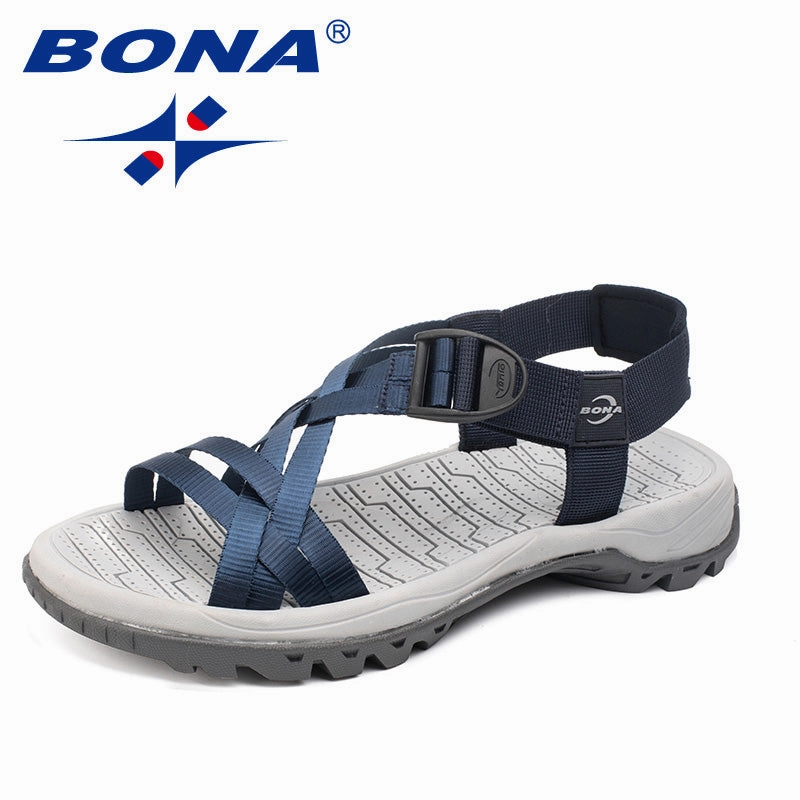 Beach Slippers Bona New Classics Style Men Sandals Outdoor Walking Summer Shoes Comfortable Band Upper Men Slippers