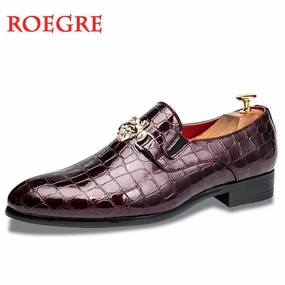 Mountain Bike Shoes For Flat Pedals Luxury Crocodile Grain Men Shoes Slip-on Flat Oxfords Shoes Men Casual Fashion Pointed Toe Dress Shoes Business Wedding Shoes