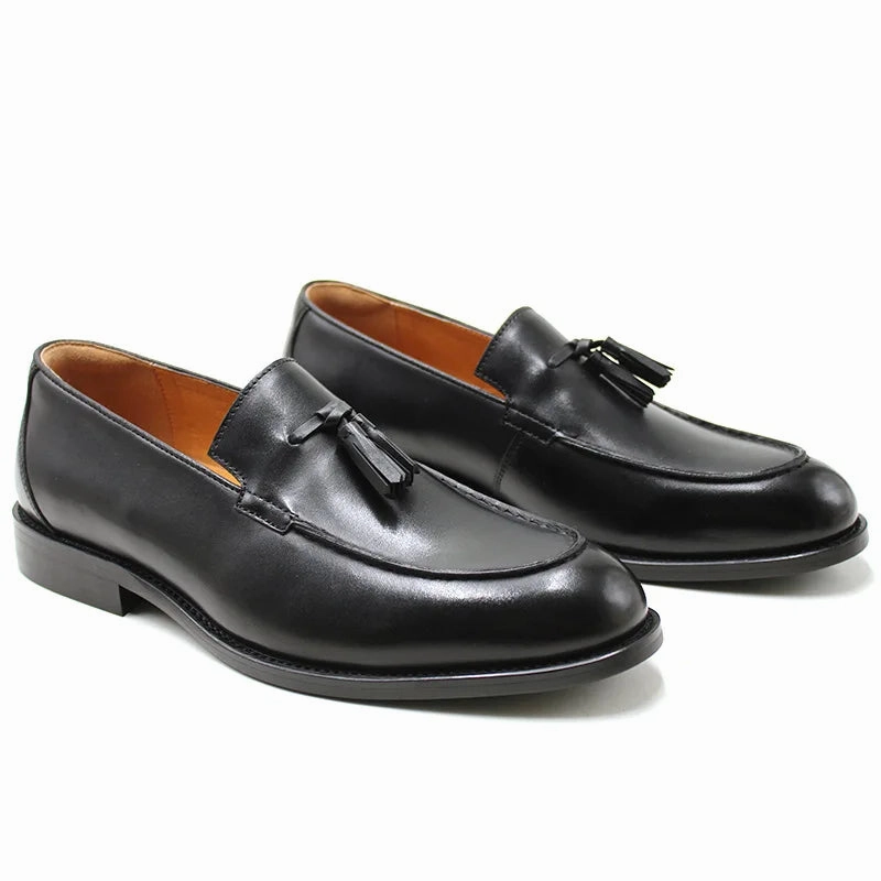 Luxury Genuine Leather Slip-On Loafers for Men - Italian Black & Brown Formal Oxford Casual Dress Shoes Dries Van Noten Loafers